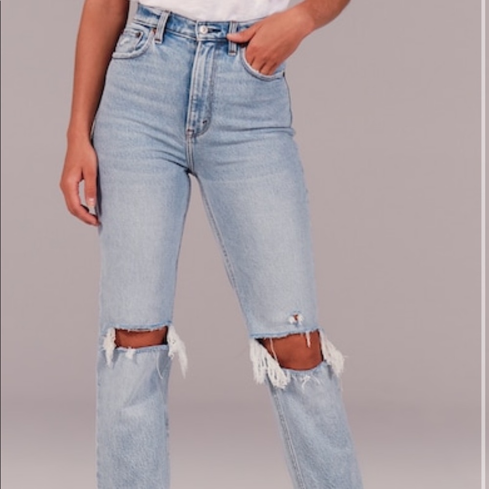 Abercrombie 90s ultra high rise straight jeans
